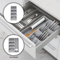 WELLTOP Customized Square Modern Gray Storage Drawer Dividers Cutlery Tray Organizer Dispenser New 08.207 Plastic for Hotel
