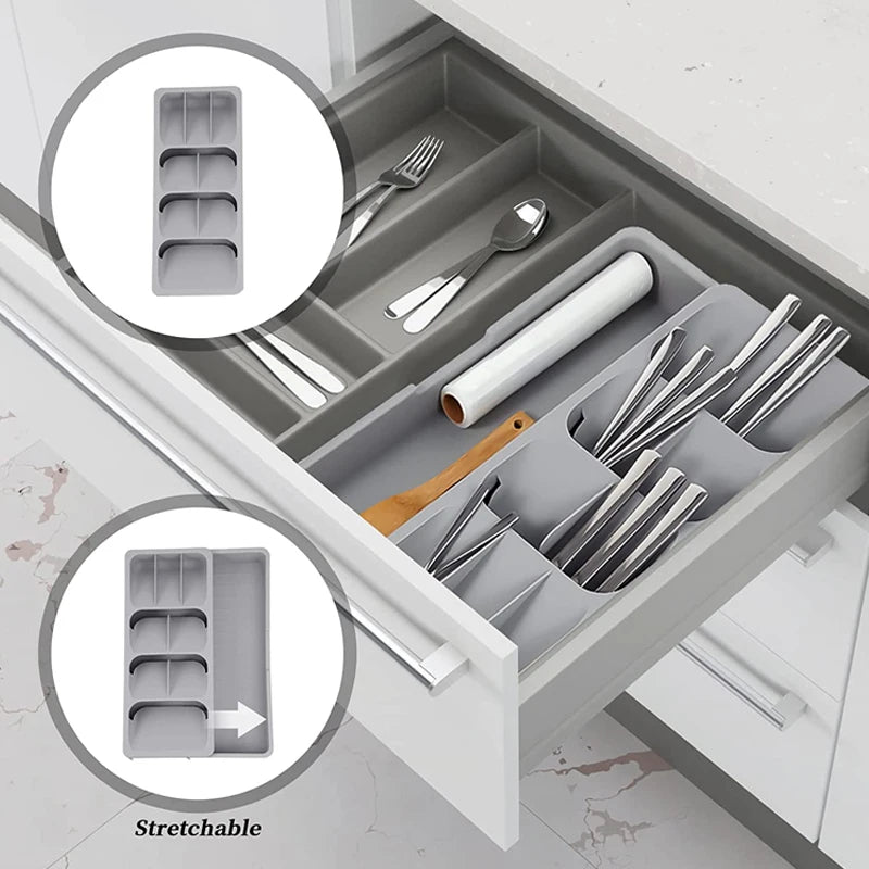 WELLTOP Customized Square Modern Gray Storage Drawer Dividers Cutlery Tray Organizer Dispenser New 08.207 Plastic for Hotel