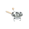 BPA-Free 20cm Stainless Steel Manual Mirror Polished Eco-Friendly Folding Support Wood Insert Potato Fruit Vegetable Tools
