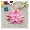 Festive Activity Feather Silk Fabric Artificial Flower Hair Decoration for Wedding Father's Day Graduation Parties-Handmade