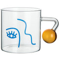 Unique Design Borosilicate Glass Cup With Unique Handle Novelty Glass Mug