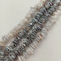 Wholesale Price 16 Inch 10 mm Gray Baroque Loose Freshwater Pearl in Strand Septum Beads for DIY Jewelry Making