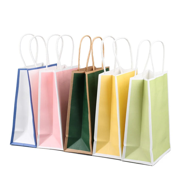 Custom Wholesale Competitive Price Printed Luxury Food Kraft Paper Bags Packaging for Clotheswith Your Own logo with Handle