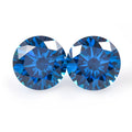 Factory Wholesale Synthetic Stone Round Brilliant Cut Swiss Blue Cubic Zirconia Loose Gemstone for Jewelry