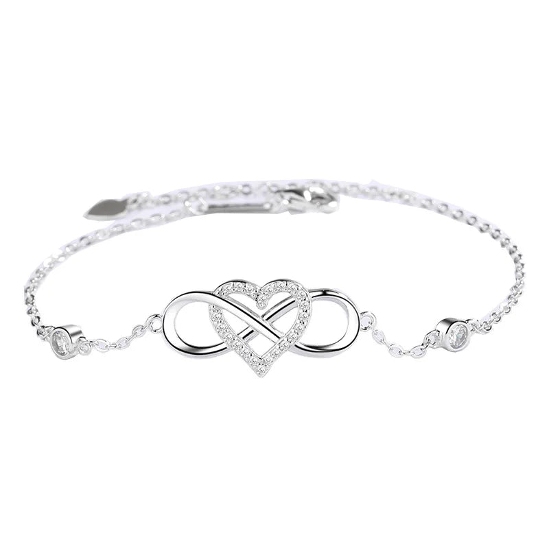 Wholesale S925 Sterling Silver Adjustable Infinity Bracelets for Women Fashionable Friendship Bangles for Weddings & Gifts