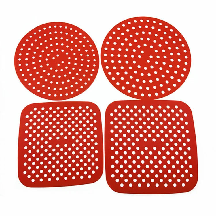Custom Reusable Air Fryer Liners Non-Stick & Easy to Clean Silicone Air Fryer Mats