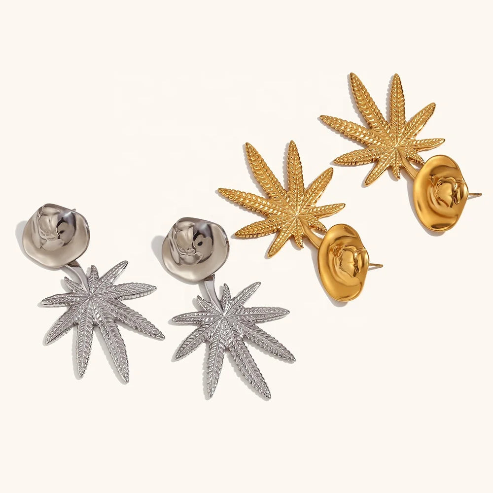 Dingran New Style Coconut Drop Earrings Gold Plated Stainless Steel Exclusive Style Earrings for Women