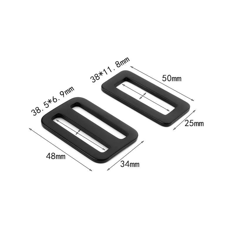 Factory Direct Sale 38mm 1.5inch Aluminium Tri-Glide Buckle Square Ring Belt Strap Adjuster for Outdoor Use