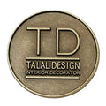 Round Shape Clothing Button Badge Designs Custom Antique Brass logo Pin Tags Label With butterfly Clips