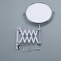 Silver Cosmetic Mirror Wall-mounted Retractable Bathroom Mirror Double-sided Magnifying Mirror