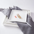 Shengjing Eco-Friendly White Square Porcelain Dinner Plate for Hotel Restaurant Cafe Party Use
