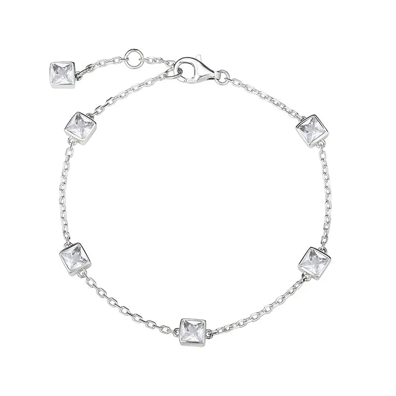 Wholesale Fashion 925 Sterling Silver Exquisite rainbow Zircon Ladies Bracelet Factory Direct Sales