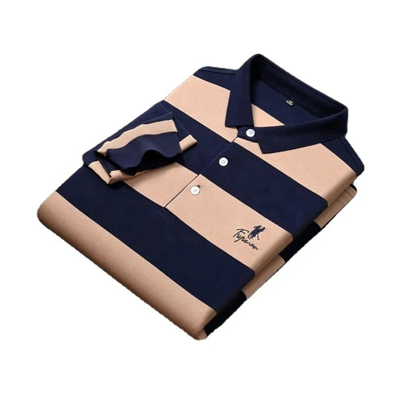 Customizable Long Sleeve Knitted Shirt Loose Fit Spandex Fabric with Solid Print Pattern & Striped Logo Dark Custom Colors