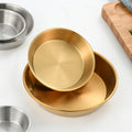 Custom 304 Stainless Steel Gold Sauce Dishes Mini Round Seasoning Dipping Dish Engrave Logo High Quality