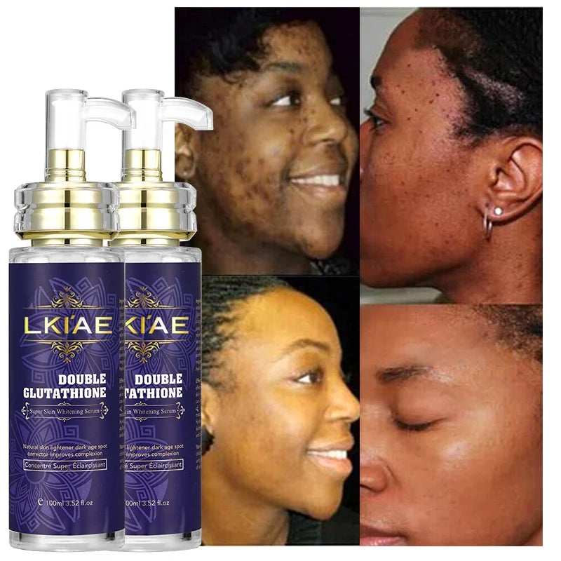 Double Glutathio Whitening Serum Hydrating Super Strong Face Body Skin Whitening Serums for Black Skin Lightening