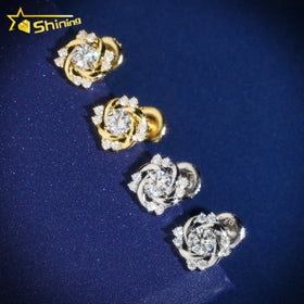 Hot Sale Design 10K Solid Gold HPHT /Moissanite Lab Diamond Stud Earring Dropshipping