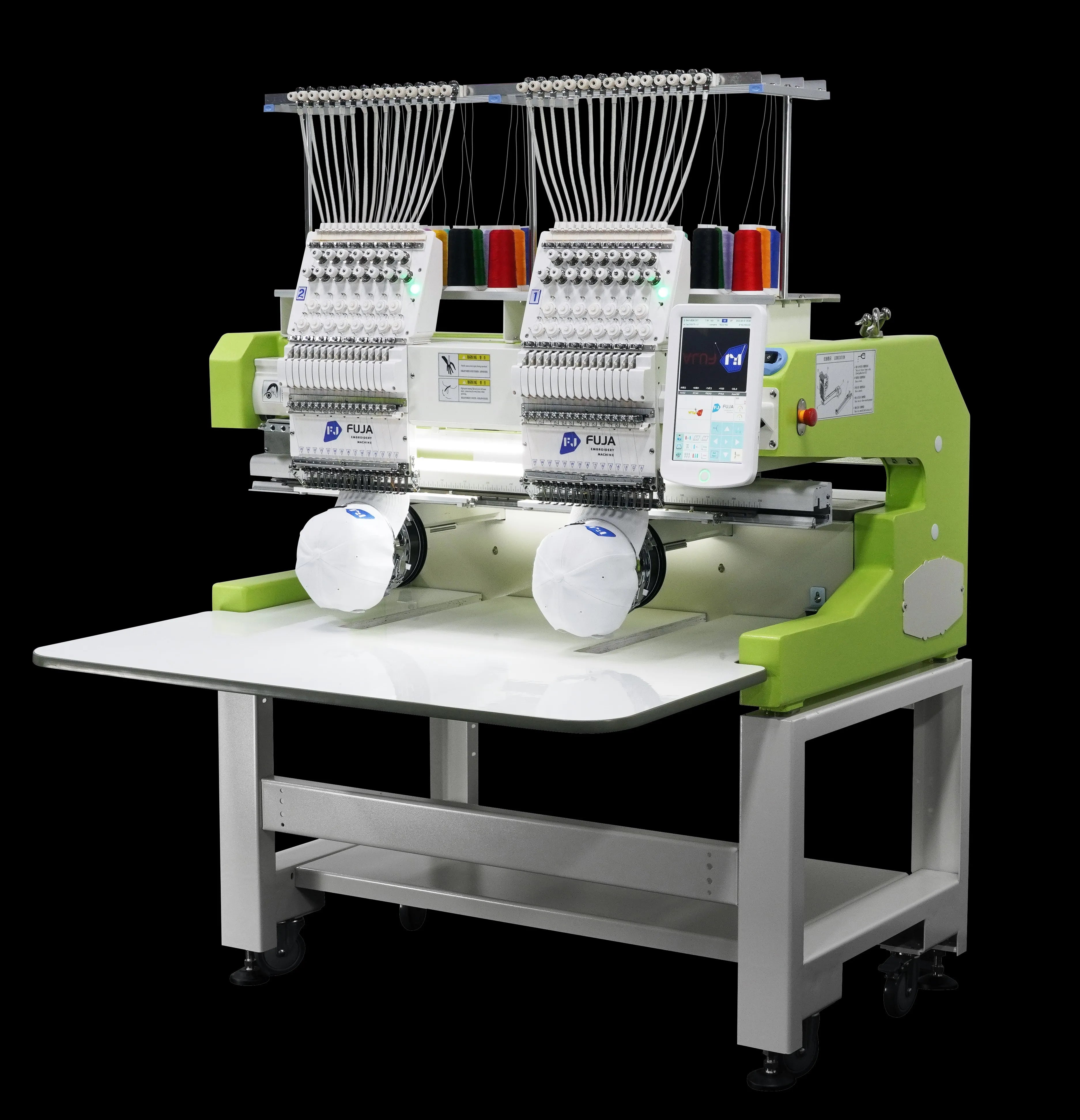FUJA High Speed Automatic 2 Heads Fully Automatic Computer Embroidery Machine with Prices