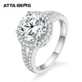 Fine Jewelry 3CT 9.0mm D Color VVS Moissanite Diamond Classic Design 925 Sterling Silver High Quality Engagement Wedding Rings