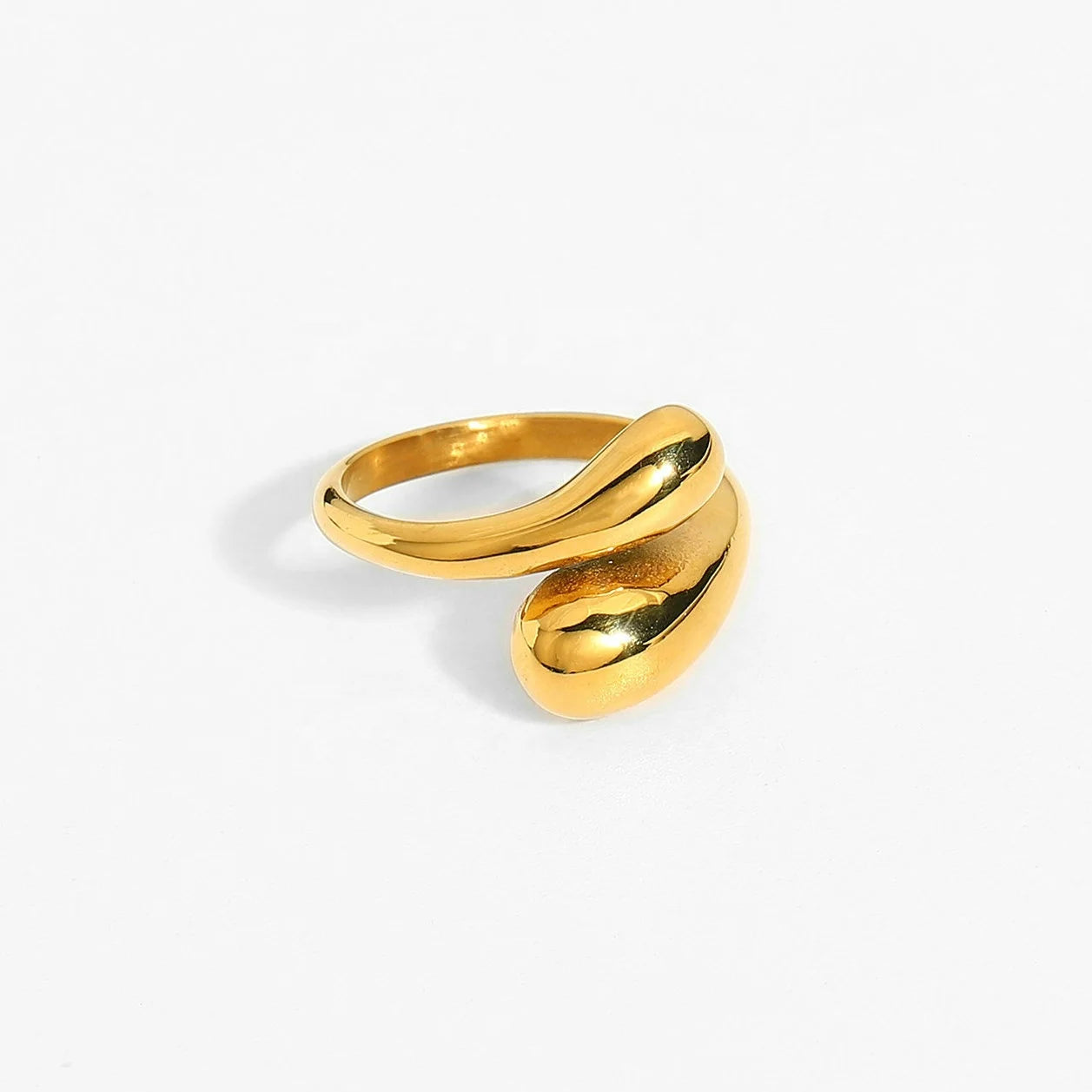 New 2022 Fashion 18K Gold Plated Stainless Steel Chunky Rings for Women Creative Adjustable Cross Open Rings Jewelry New Trendy