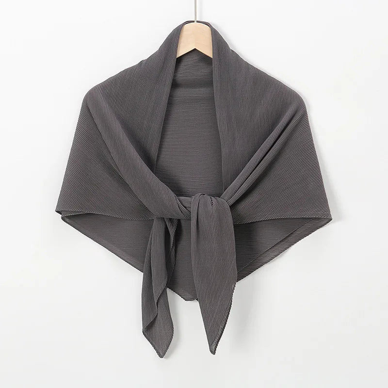 Wholesale Solid Color Chiffon Square Crinkle Hijab Scarf Muslim Women 100*100CM Square Pleated Wrinkle Shawl Crepe Scarves
