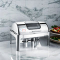 Xiangsheng Chinese Factory Supply Stainless Steel Chafing Dish Polished Silver Food Warmer With Rolling Lid