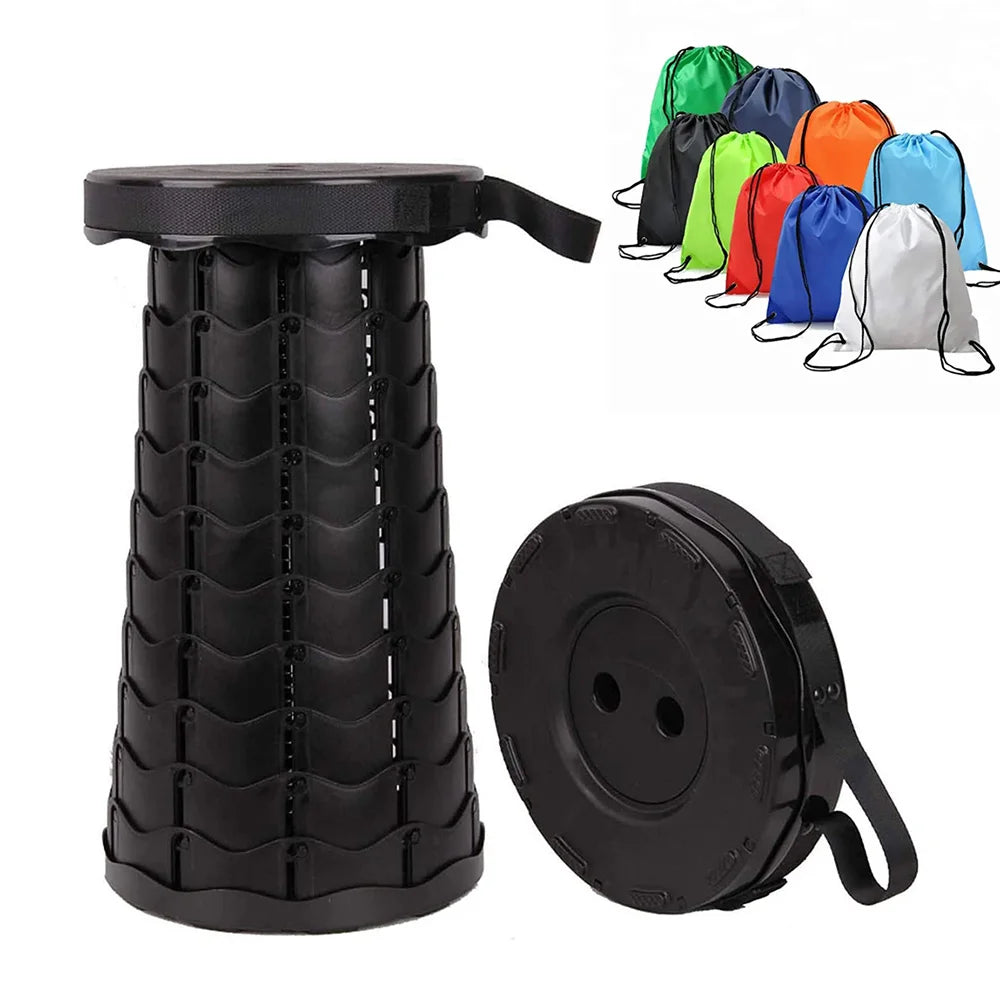 Modern Design Telescopic Camping Chair with Carry Bag Plastic Retractable Stool for Bedroom School Apartment or Workshop Use