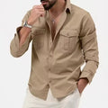 Custom Colored Office Cotton Button-down Long Sleeve Formal Men's Shirts for Spring and Autumn Wear