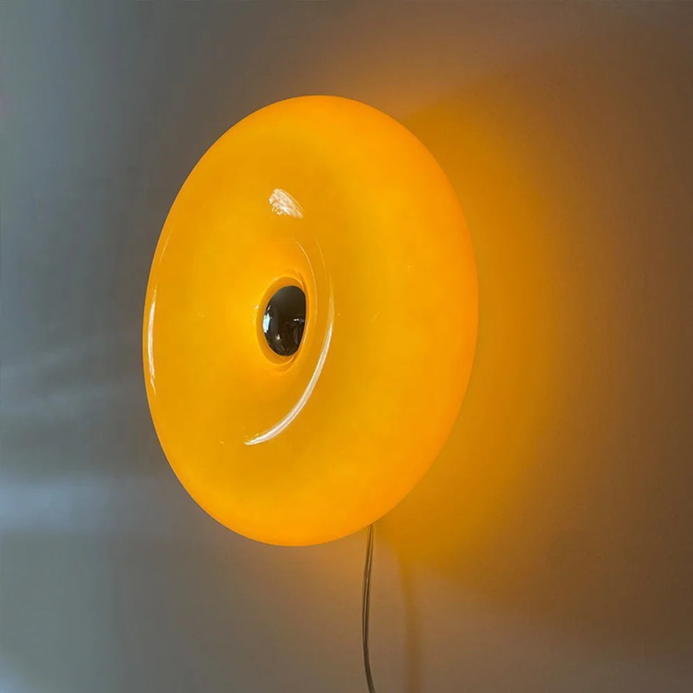 s Orange LED Pendant Lamp Glass Mushroom Light Art for Home Office Bedside Living Room Wall Lamps