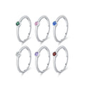 SPJ Fashion 925 Sterling Silver Women's Rainbow Zircon Ring Rhodium Plated Colored Jewelry Wedding Engagement Party Anniversary