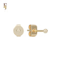 2mm FJ Fallon Fashion Jewelry Minimalist Gold Plated Ball Stud Earrings Layered Ear Piercing Styles Brass Based