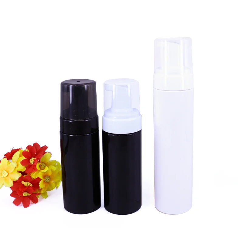 Factory Stock Small Capacity 50ml 60ml 100ml Black Mousse Foamer Bright Black and Matte Black Foam Bottle
