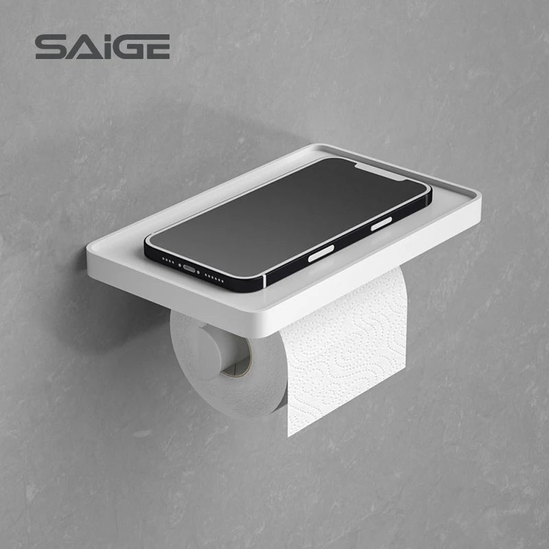 Saige Wall Mount Tissue Toilet Paper Holder Toilet Paper Holder With Shelf