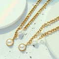 Chain Fresh Water Pearl 18k Gold Plated Clavicle Stainless Steel Opal Pendant Choker Necklace Collier En Acier Inoxydable