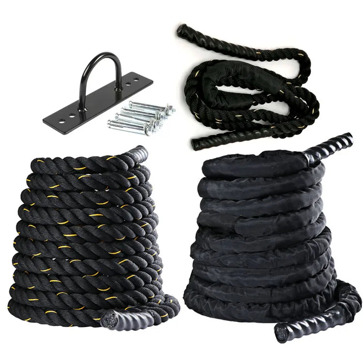 Home Gym Heavy Jump Rope 1-50mm Polyester Battle Ropes 25-30feet to 40-50feet 1-1.5-2 Inch Variants