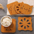 2026 New Anti-scalding Wooden Creative Insulation Mat Kitchen Hollow Table Mat Non-slip Tableware Placemat