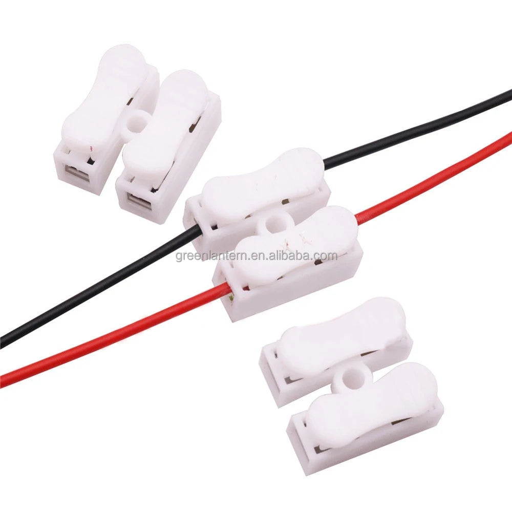 CH2 Push Quick Wiring Terminals LED Connector Mini Fast Cable 2 Pin Wire to Wire Connectors