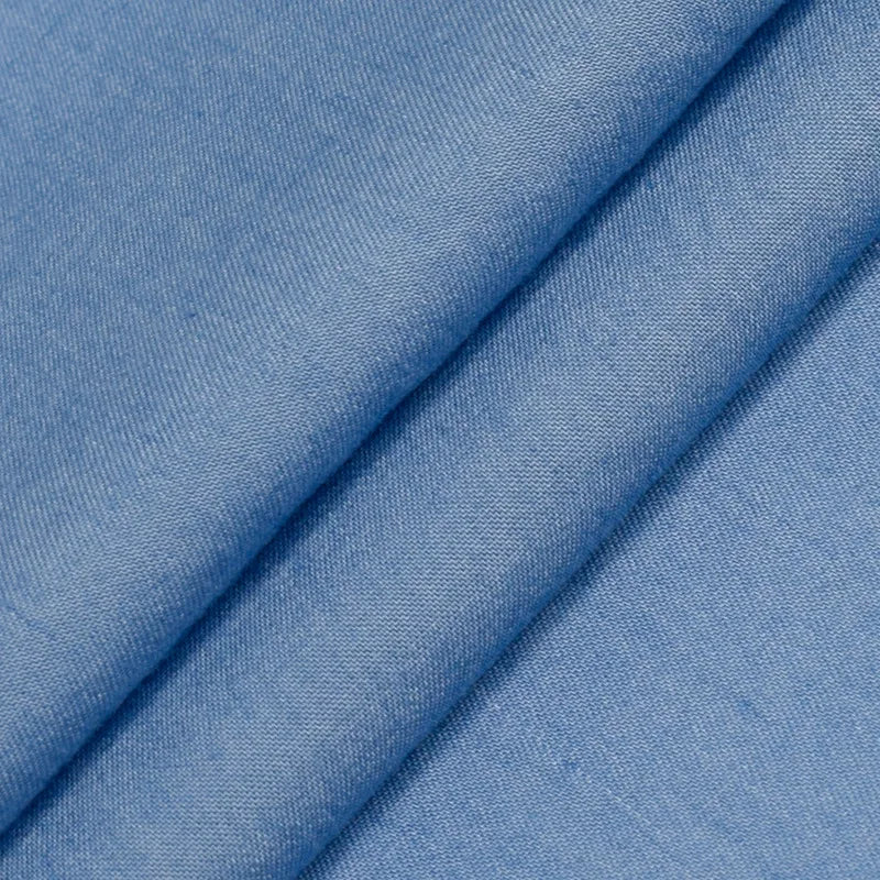 Factory Price 30S Yarn Dyed 4.6oz 100% Cotton Washed Plain Woven Light Denim Fabric for Boys & Girls Jeans