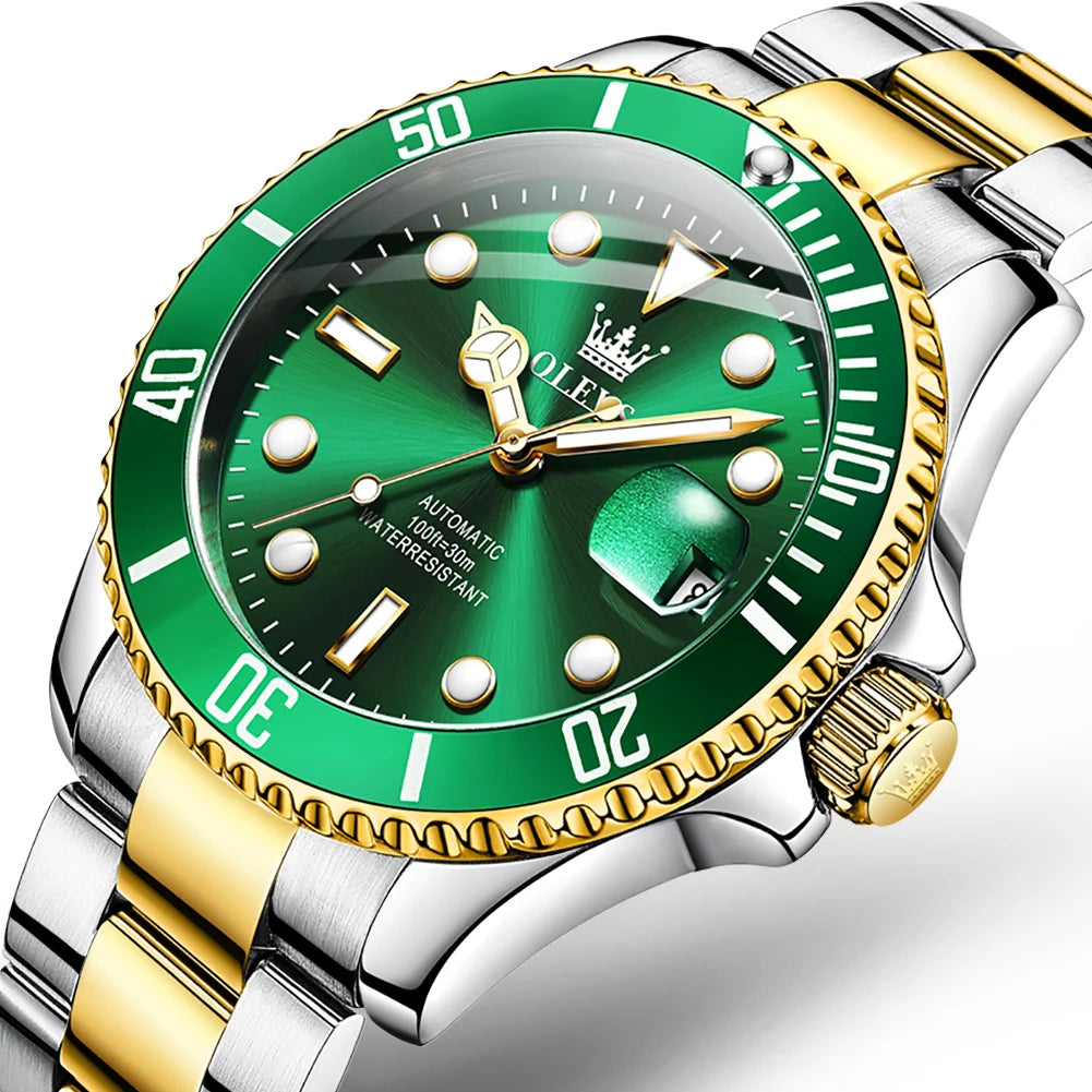 OLEVS 6650 Luxury Brand WaterProof Analog Auto Date StainlessSteel China Factory Custom Logo Mechanical Men Watch