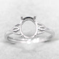 Sterling Silver 7*9mm Semi Mount Ring Empty Frame Blank Support Claw Setting S925 Base Holder Without Center Stone for DIY Inlay