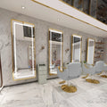 Aluminum Gold Framed Mirror with Smart Lighting New Style Hair Dressing Wall for Beauty Salon & Barber Application
