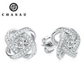 Wholesale Fashionable Factory 4mm 0.3ct Moissanite 925 Sterling Silver Women's Spiral Twist Stud Earrings
