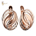 FJ Fallon Fashion Jewelry Earrings Plated in 585 Rose Gold Two Tone Brass Based