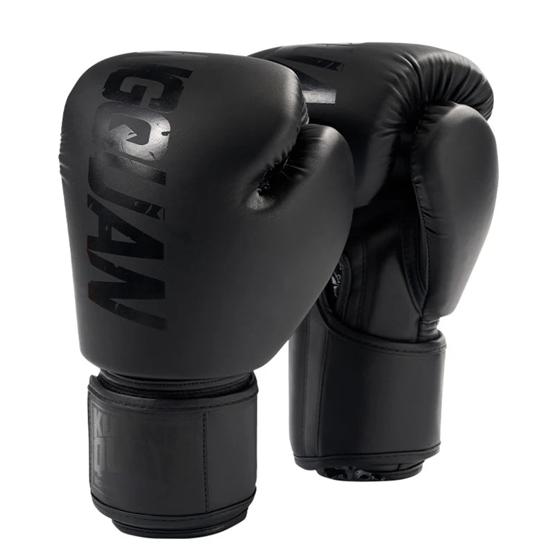 Black Boxing Gloves Adults 12OZ 14OZ 16OZ Custom Print Logo Boxing Gloves