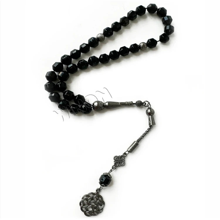 Natural Agate Cut Gold Plated High Quality Islamic Muslim Prayer Beads Tasbih Beaded Wholesale Tasbeeh Bahline 33 Mini Rosary