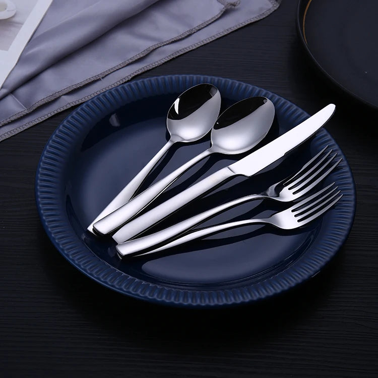 Modern Stainless Steel Classic Flatware Set for Back to School Kitchen and Restaurant Use
