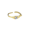 Simple Trendy 925 Sterling Silver Eternity Ring Cubic Zircon Crystal Irregular Wave Design for Weddings Parties Anniversaries