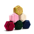 Hot Sale Luxurious Antique Hexagonal Ring Box Wedding Suede Velvet Jewelry Box with Cover for Jewellery Storage