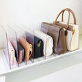 Purse Organizer for Closet Adjustable Clear Shelf Dividers for Closet Organization Plastic Purse Storage Organizer Bag Organize