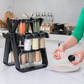 Wholesale Rotating Rack Organizer With 18Can Seasoning Glass Bottle Jar Set Kitchen Supplies Ferris Wheel Storage Spice Rack