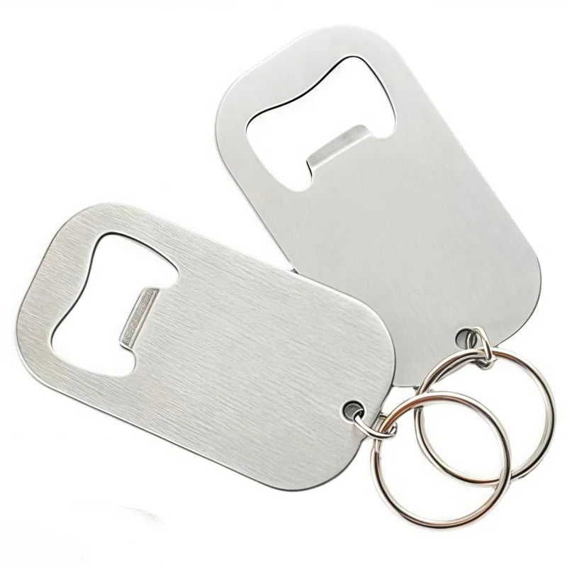 HXY 70MM Stainless Steel Eco-Friendly Custom Logo Dog Tag Bottle Opener Keychain Keyring Corkscrew Opener Unique Dog Tags Design